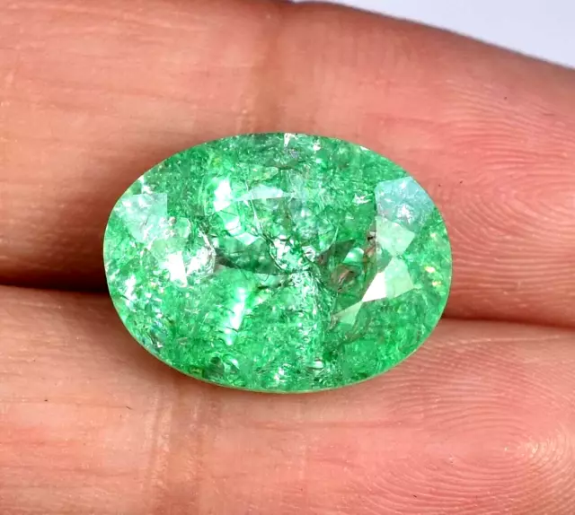 100% Natural Zambian Green Emerald 12.90 Ct Oval Cut 15x11 MM Loose Gemstone A+