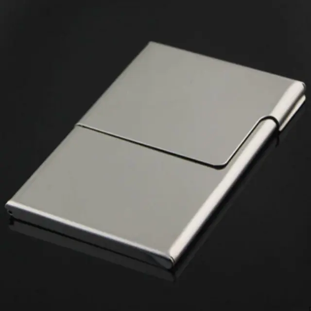 Steel  Business ID Credit Card Holder Wallet Metal Box Case Pocket.