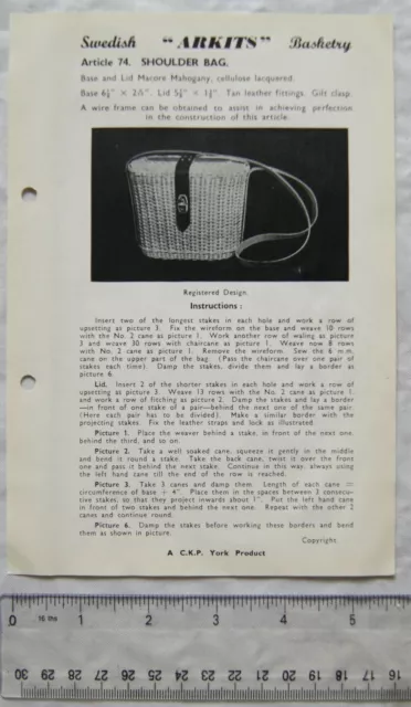 Vintage Broschüre: Schwedischer Arkits Korb - Umhängetasche, 74