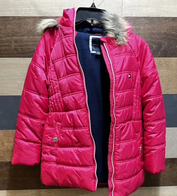 New Tommy Hilfiger  Girls Puffer Jacket  8/10 Size & Color Pink.