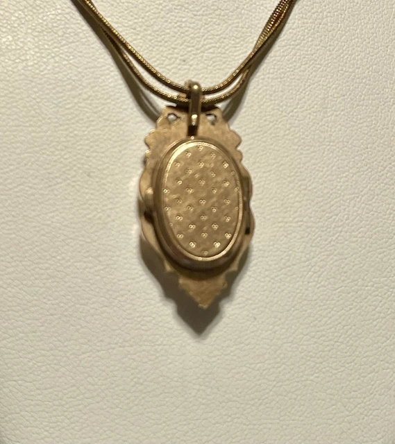 Antique Victorian Edwardian Art Nouveau Pink Rolled Gold Locket Snake Chain 32”