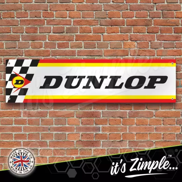 Dunlop Tyres Flag Banner Garage Workshop Sign Printed PVC Trackside Display