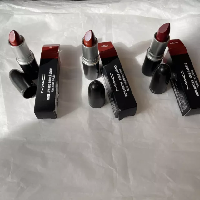 Lápiz labial mate MAC elige rojo ruso chile Marrakech totalmente nuevo en caja