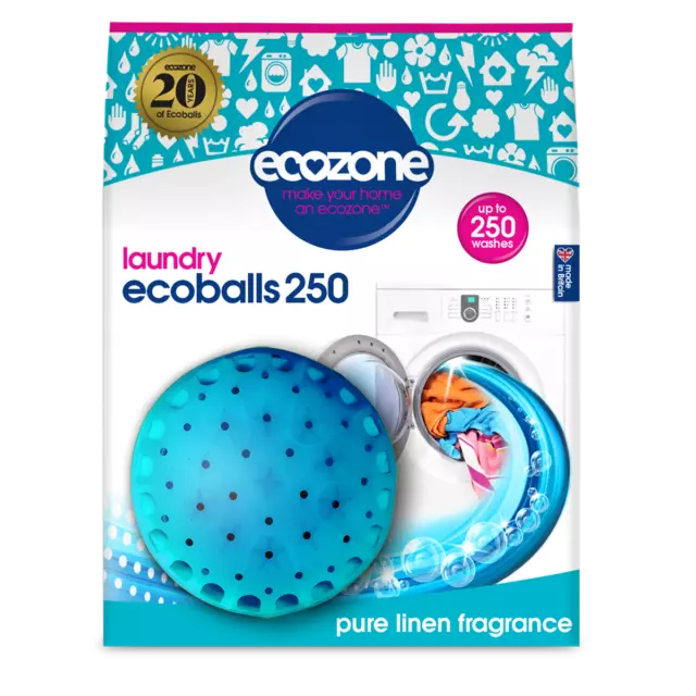 Ecozone Laundry Ecoballs 250 Washes Sensitive Pure Linen Softer Wash Laundry