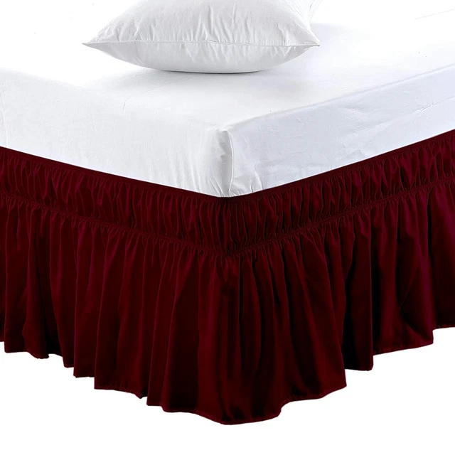 Microfibra Tessuto Regina Misura Avvolgente Letto Gonna 198cm x 152cm, Skirt,