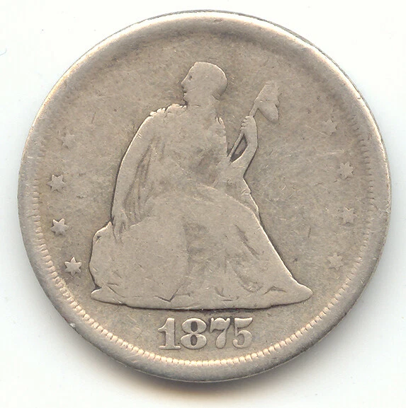 1875-S 20c Piece, Twenty-Cents, Good Details