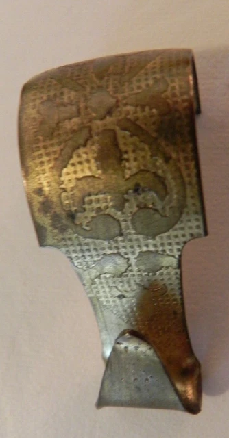 Vintage/Antique One Picture Molding Rail Hook Brass Fleur De Lis Design