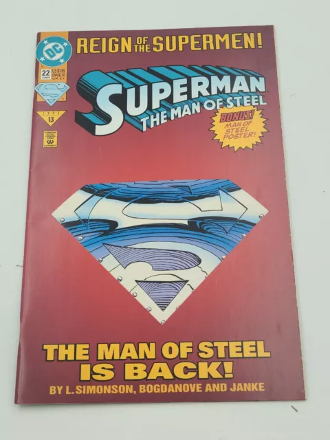 Superman: The Man of Steel #22 [Die-Cut Cover] 1993, DC Reign Supermen