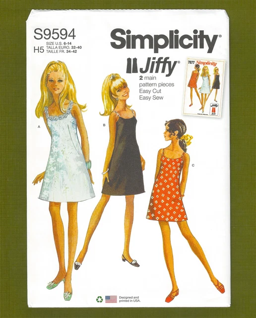 EASY 60S VINTAGE A-Line Dress Sewing Pattern~Jiffy (Sizes 6-14) Simplicity 9594 $12.85 - PicClick EASY 60S VINTAGE A-Line Dress Sewing Pattern~Jiffy (Sizes 6-14) Simplicity 9594 $12.85 - PicClick