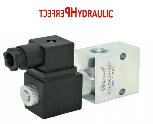Hydraulic Cartrigde Valve Solenoid + Body 2/2 Poppet Type 24VDC Normal Closed