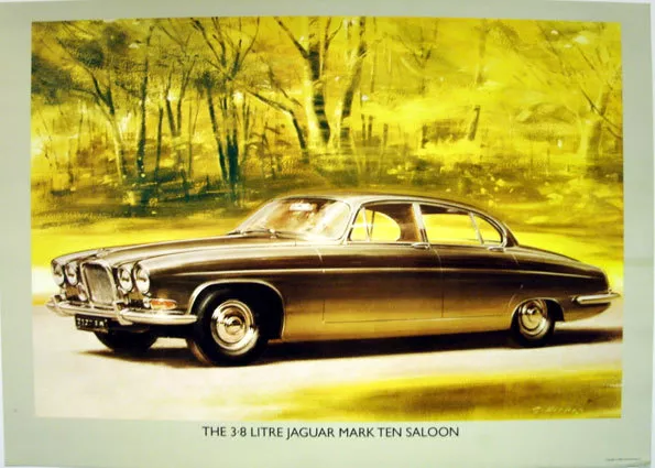 Jaguar 3.8 Litre Mark X Saloon Classic Car Poster