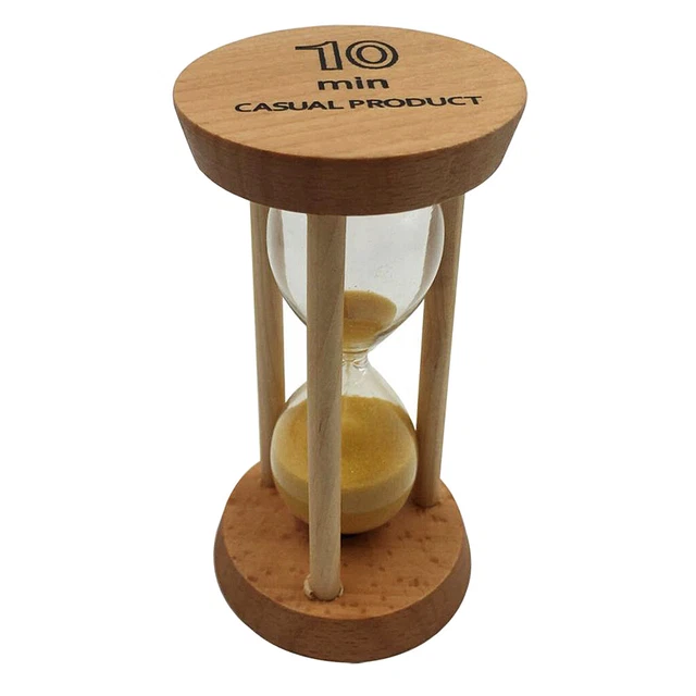 10 Minuten Holzrahmen Sand Timer mit gelbem Sand Sanduhr Dekor Geschenk