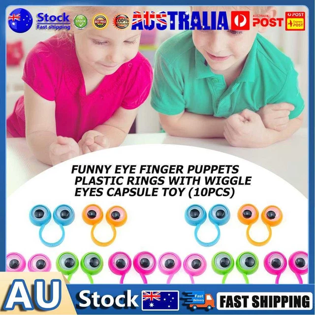 Funny Eye Finger Puppets Plastic Rings with Wiggle Eyes Capsule Toy (10pcs) AU