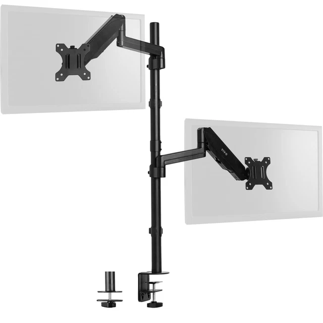 DUAL MONITOR ARM Extra Tall Mount for Screens up to 32 inches ...