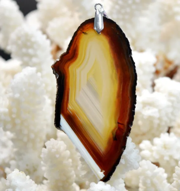 Agate 90 carats - pendentif tranche pierre naturelle - Brésil / EU95