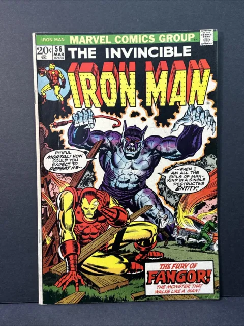 The INVINCIBLE IRON MAN #56 1972 Marvel 1st APPEARANCE OF FANGOR STARLIN VF- 7.5