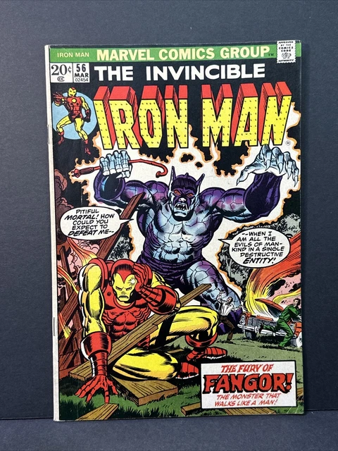 The INVINCIBLE IRON MAN #56 1972 Marvel 1st APPEARANCE OF FANGOR STARLIN VF- 7.5