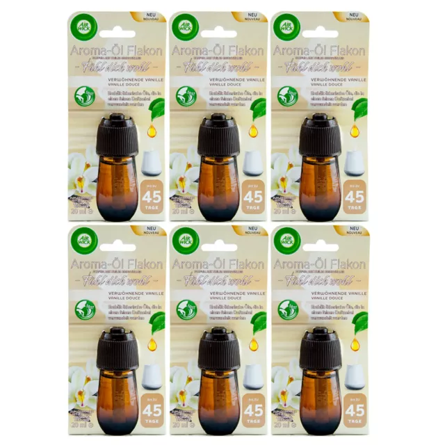 Flacone olio aromatico Air Wick SENTITI BENE - COCCOLANTE VANIGLIA 6 x 20 ml ricarica