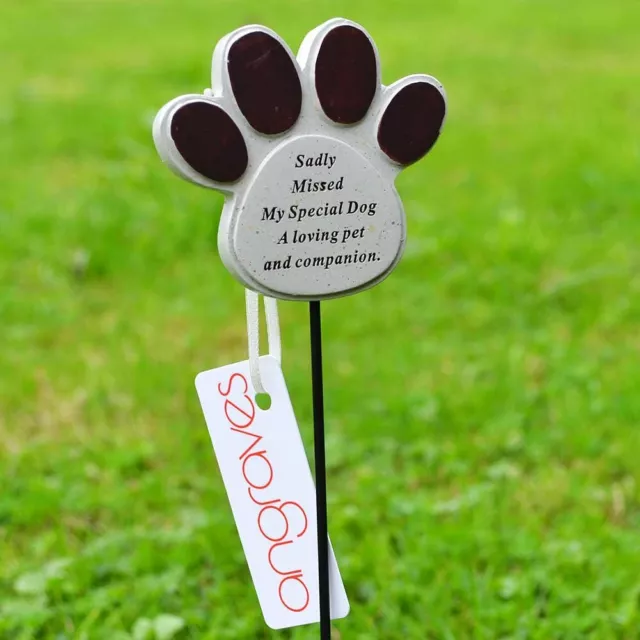 Bâton hommage mémoire mémoire pour animaux de compagnie imprimé patte spéciale plaque au bord de la tombe 2