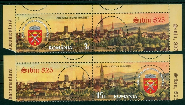 2016 Sibiu city,Fortress,Hermannstadt,Coat of Arms,Stamp Day,Romania,7094TAB/MNH