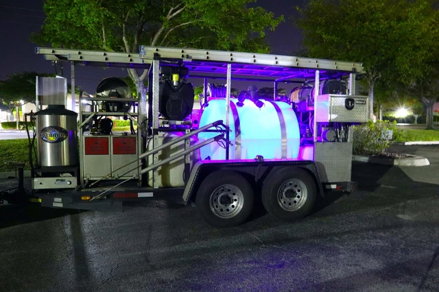 Pressure washer led lights for water tank