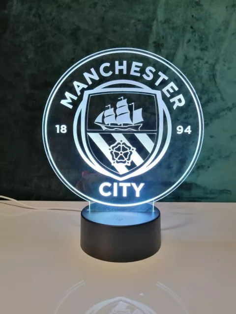 Football Manchester City FC Soccer Night Light Bluetooth Music Lamp Home Decor