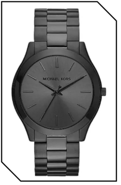 New Michael Kors MK8507 Oversized Slim Runway Men'S Watch, Black Stainless Steel