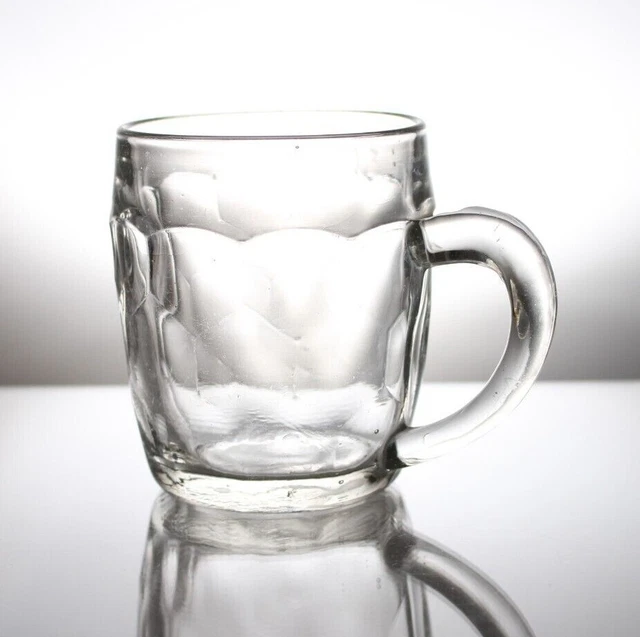 Vintage Retro Beer Glass Tankard Half Pint old stamp GR 64 Man Cave Home Bar Pub