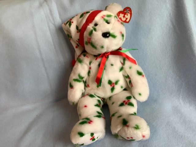 Ty Beanie Buddies | 1998 Holiday Teddy | Christmas | Vintage Retired Plush