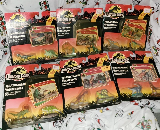 6 Jurassic Park Die-Cast Metal Dinosaurs 1993 Kenner Series 1 Missing 1 Set