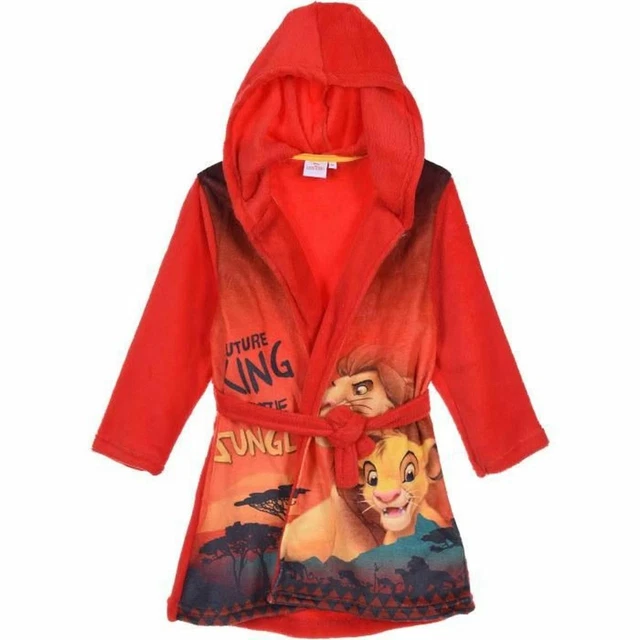 DISNEY ROBE DE chambre peignoir capuche rouge LE ROI LION taille