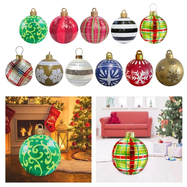Boule De Noël Géante – PVC – Diamètre 60 Cm – Rouge – Décoration Jardin