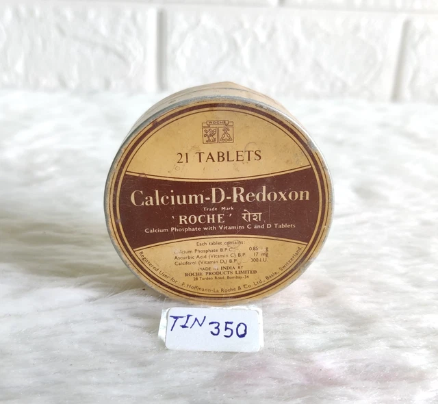 Boîte Métal Sandoz Vintage Années 1960 - Calcium Sandoz Bâle - Suisse - TB539