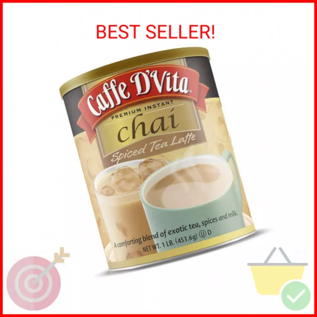 Caffe D’Vita Spiced Chai Latte Mix - Chai Tea Latte Powder Mix, Gluten Free, Cha