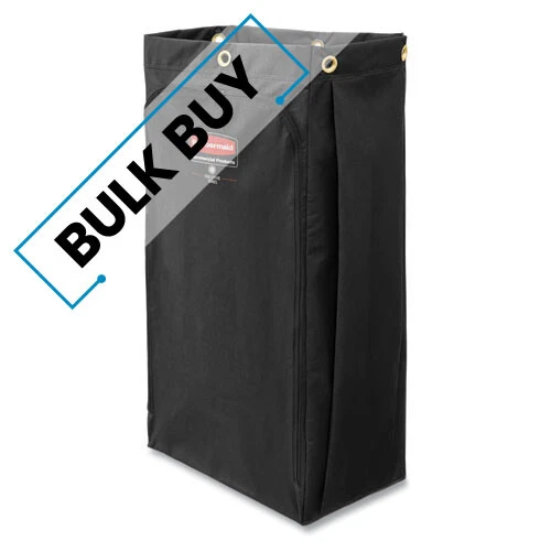 Fabric Cleaning Cart Bag, 26 Gal, 17.5" X 33", Black | Bulk order of 2 Each