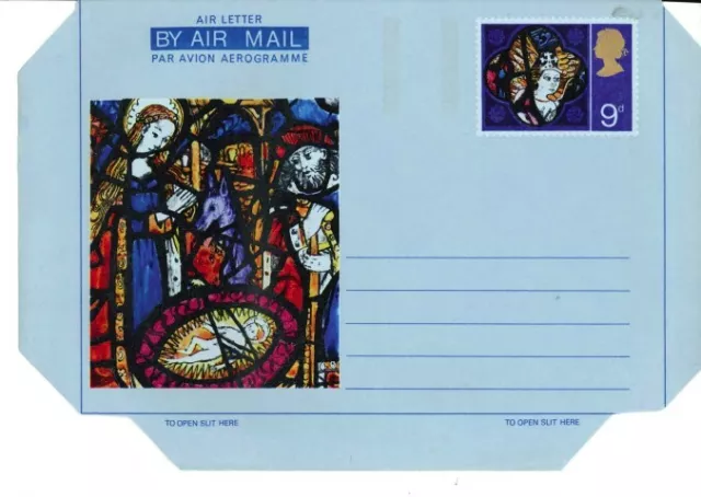 GB Briefmarken Aerogramm Luftbrief APS18 9d Weihnachten, Krippe Engel Baby 1970 NEUWERTIG