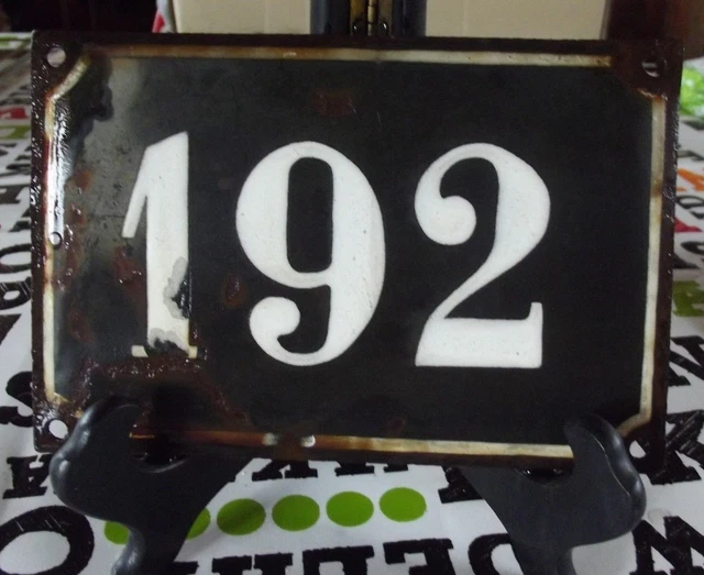 Grande Old Black French House Number 192 Door Gate da Parete Piatto D Metallo IN