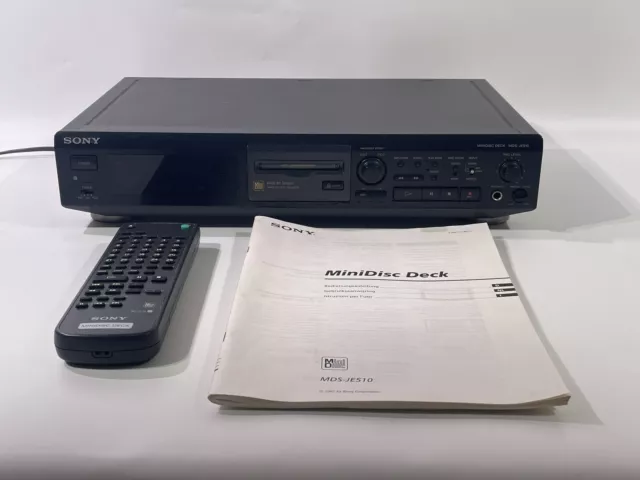 Sony Minidisc Deck MDS JE510 schwarz mit Fernbedienung und Anleitung HLF5
