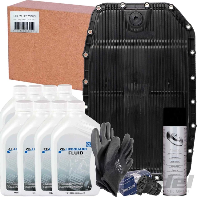 VASCA OLIO CAMBIO + FILTRO + OLIO ATF 8x1L + spina 6 marce adatta per BMW Serie 3 E90 5 Serie 60
