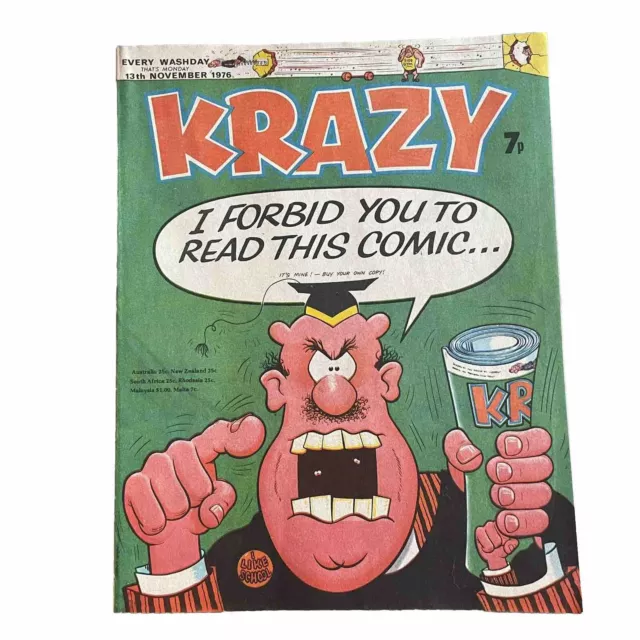 Krazy Comic 13th November 1976 Vintage I Forbid You To Read This Comic