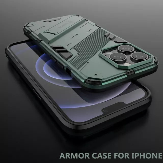 Shockproof Armor Hybrid Stand Case For iPhone 14 13 12 Pro Max 11 XR XS 8 Cover