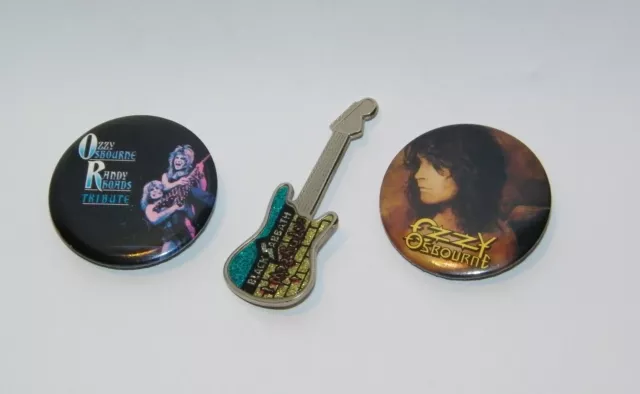 Vintage Lot 1980's - 1990's OZZY OSBOURNE Randy Rhoads Black Sabbath Pins