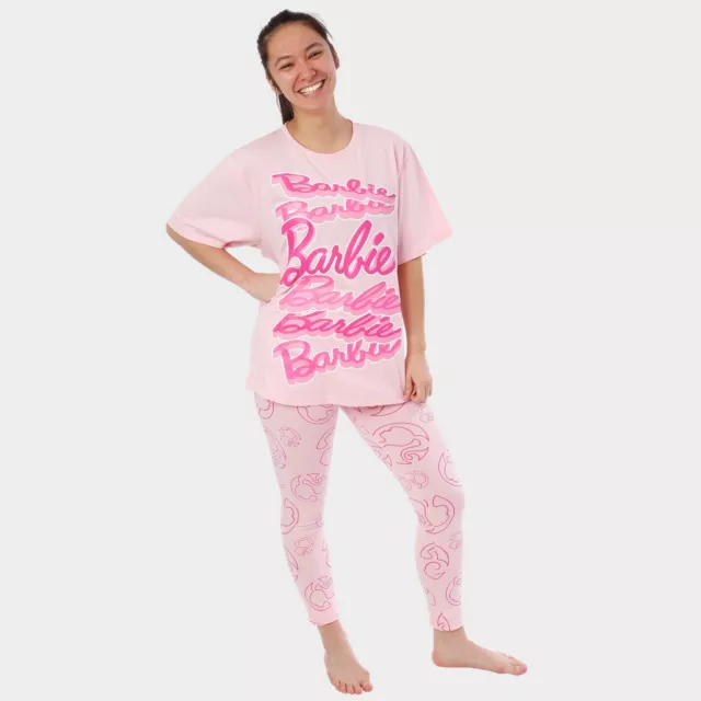 Barbie Damen Kurz Satin Pyjama Set für Damen Seide Satin