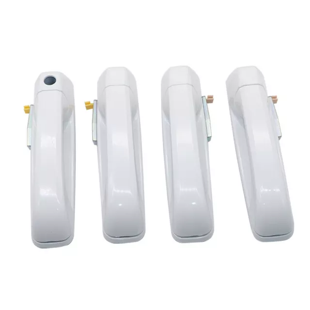 4Pcs Outer Door Handle Set Bright White For Dodge Ram 1500 2500 3500 2019-2021