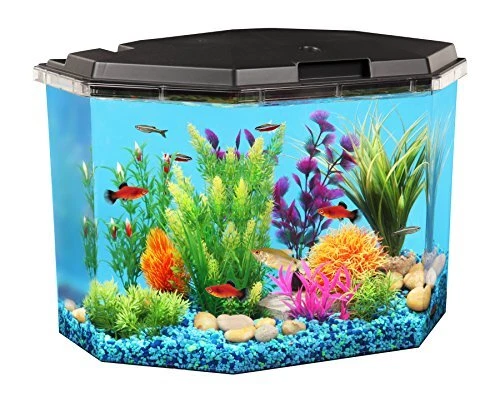 Koller Products 6.5-Gallon Aquarium Kit with Power Filter and LED Lighting