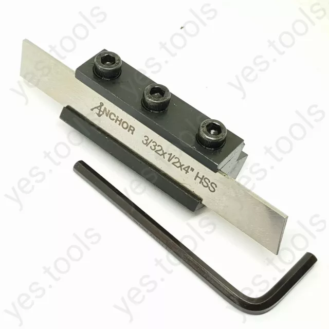 PARTING OFF TOOL T-Type Clamp HSS Blade 10mm SHANK SHAFT 3/32" x 1/2" x 4"