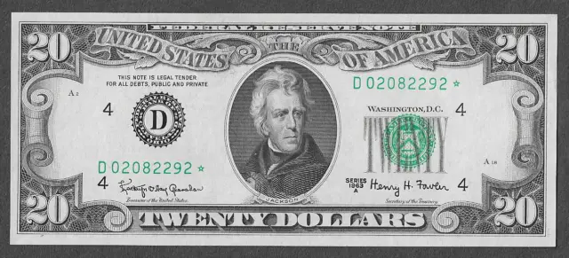 FR 2066-D* STAR UNC Cleveland Series of 1963A Green Seal Federal Reserve Note