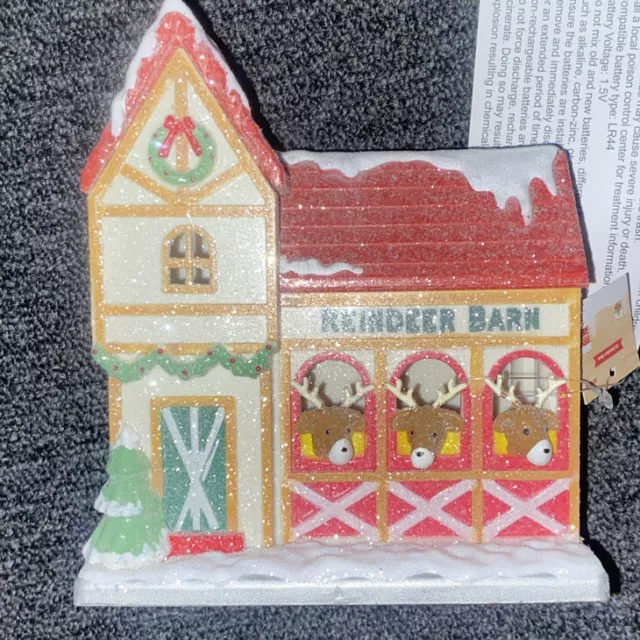 TARGET BULLSEYE PLAYGROUND Reindeer Barn Lighted Christmas Village 2023