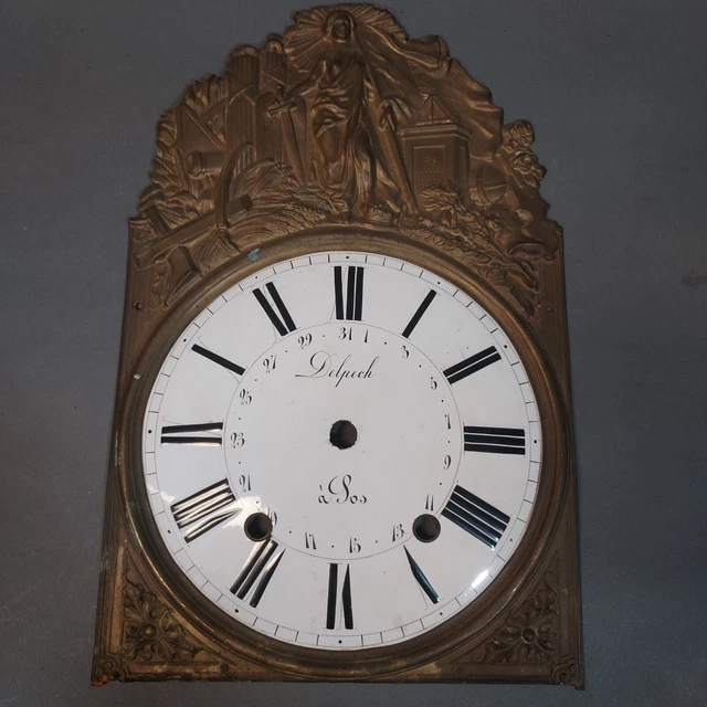 Antique Morbier Dial With Pressed Brass Surround. #1 Antique Morbier Dial With Pressed Brass Surround. #1