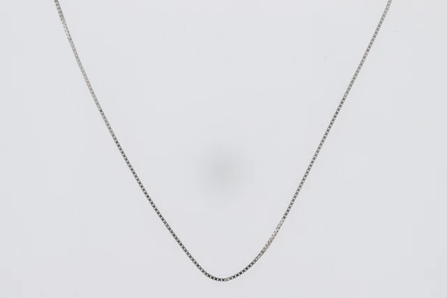 .85mm Box Link Chain 18.5" Necklace 14k White Gold Italy 2.41 Grams